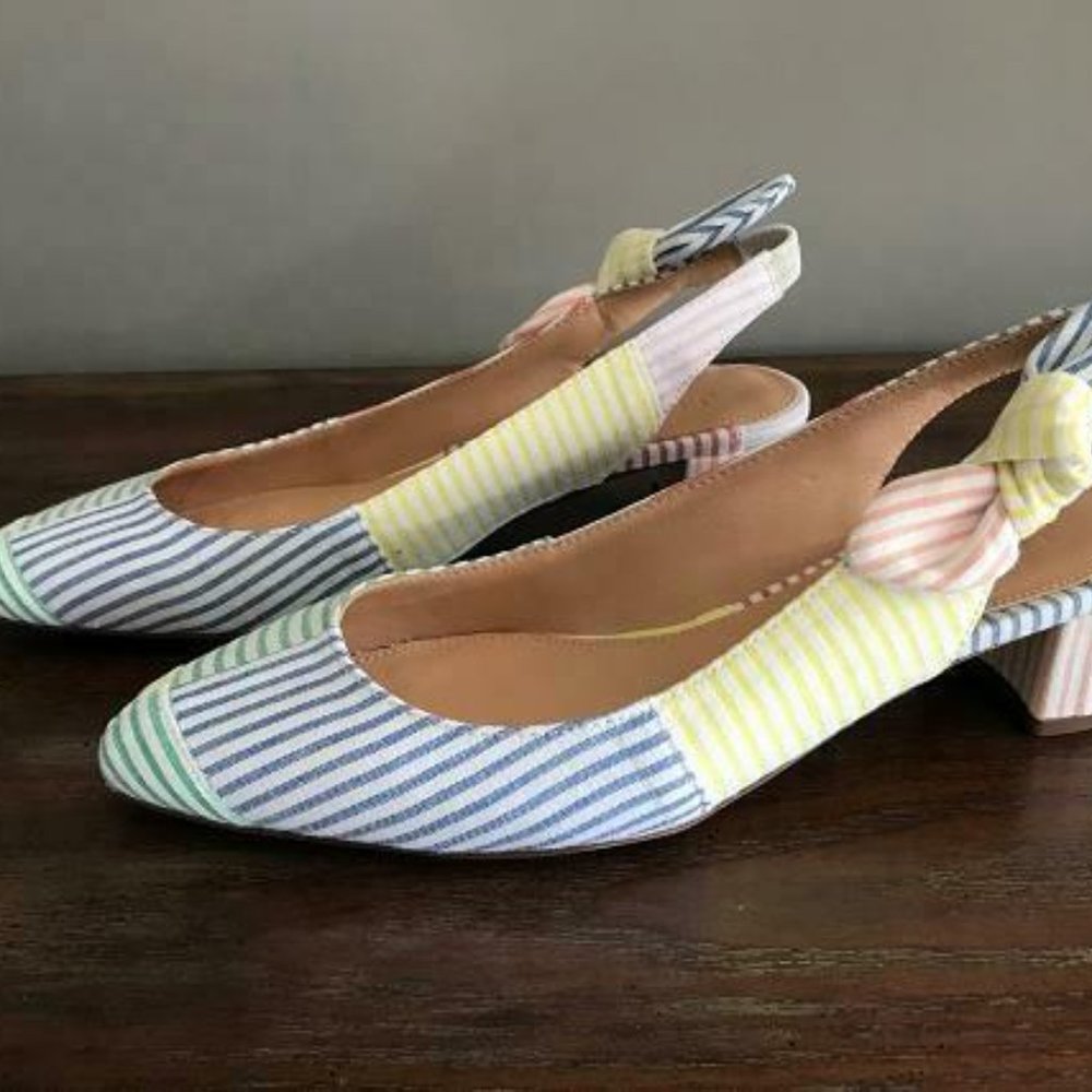 NEW In BOX J.Crew $148 Slingback Bow Pumps H8182